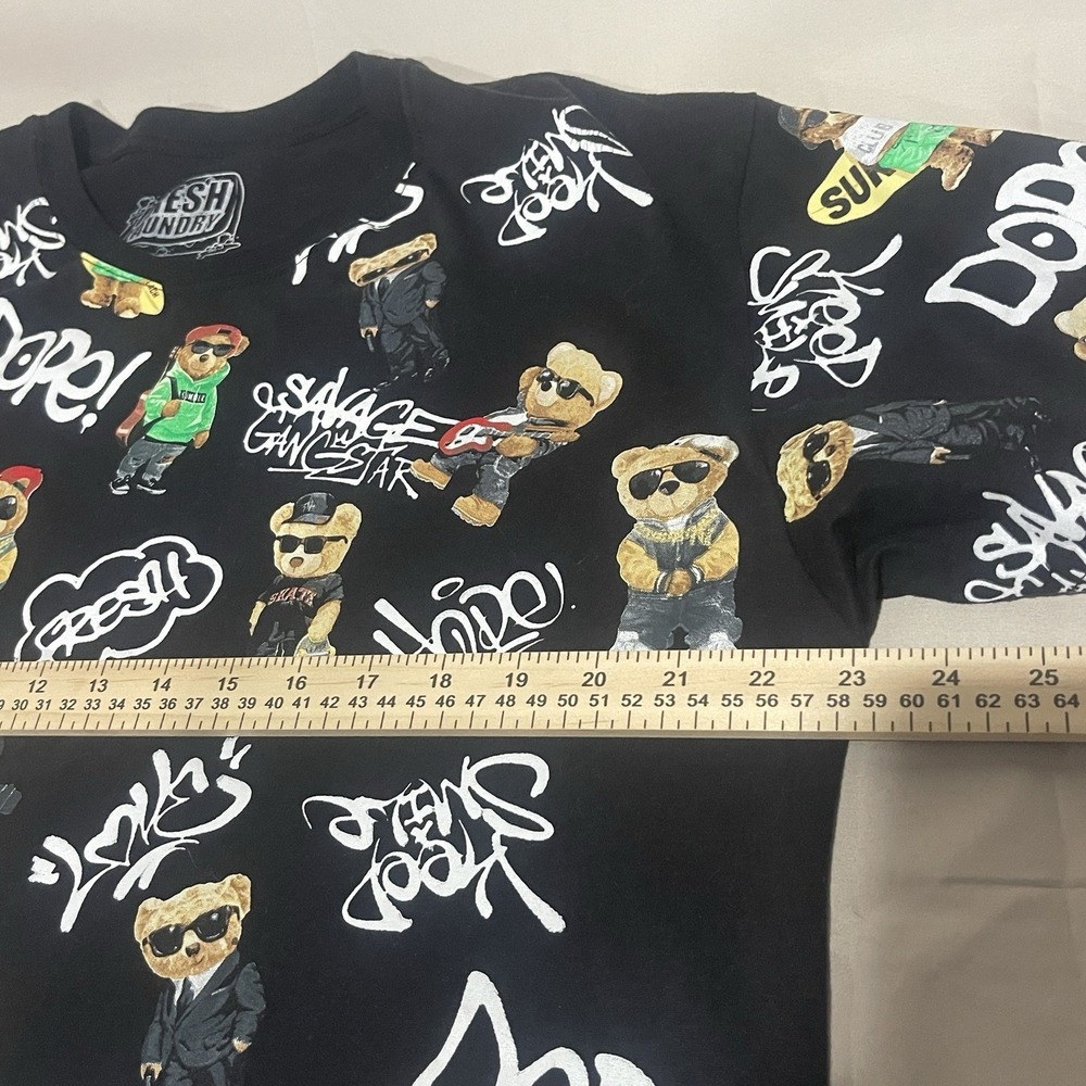 Fresh Laundry - Dope Savage Gangstar Bear Hip Hop Black Men's X Large "Y2K" - Picture 3 of 6
